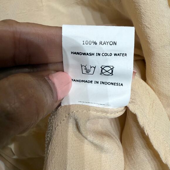 Faithfull the Brand Peach Tiered Ruffle Midi Skirt Sz S - Picture 5 of 9